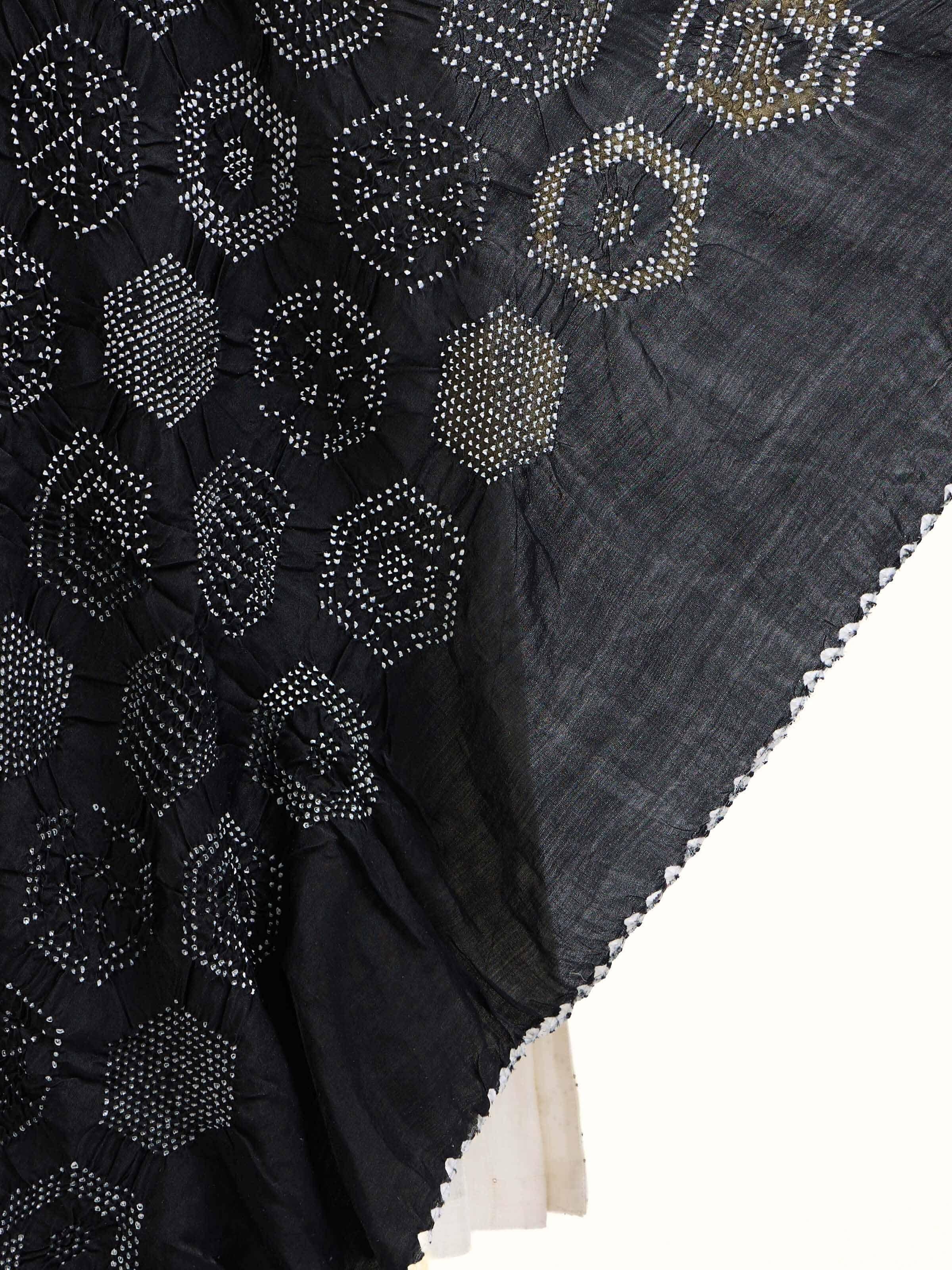 Black Bandhani Tie & Dye Dupatta