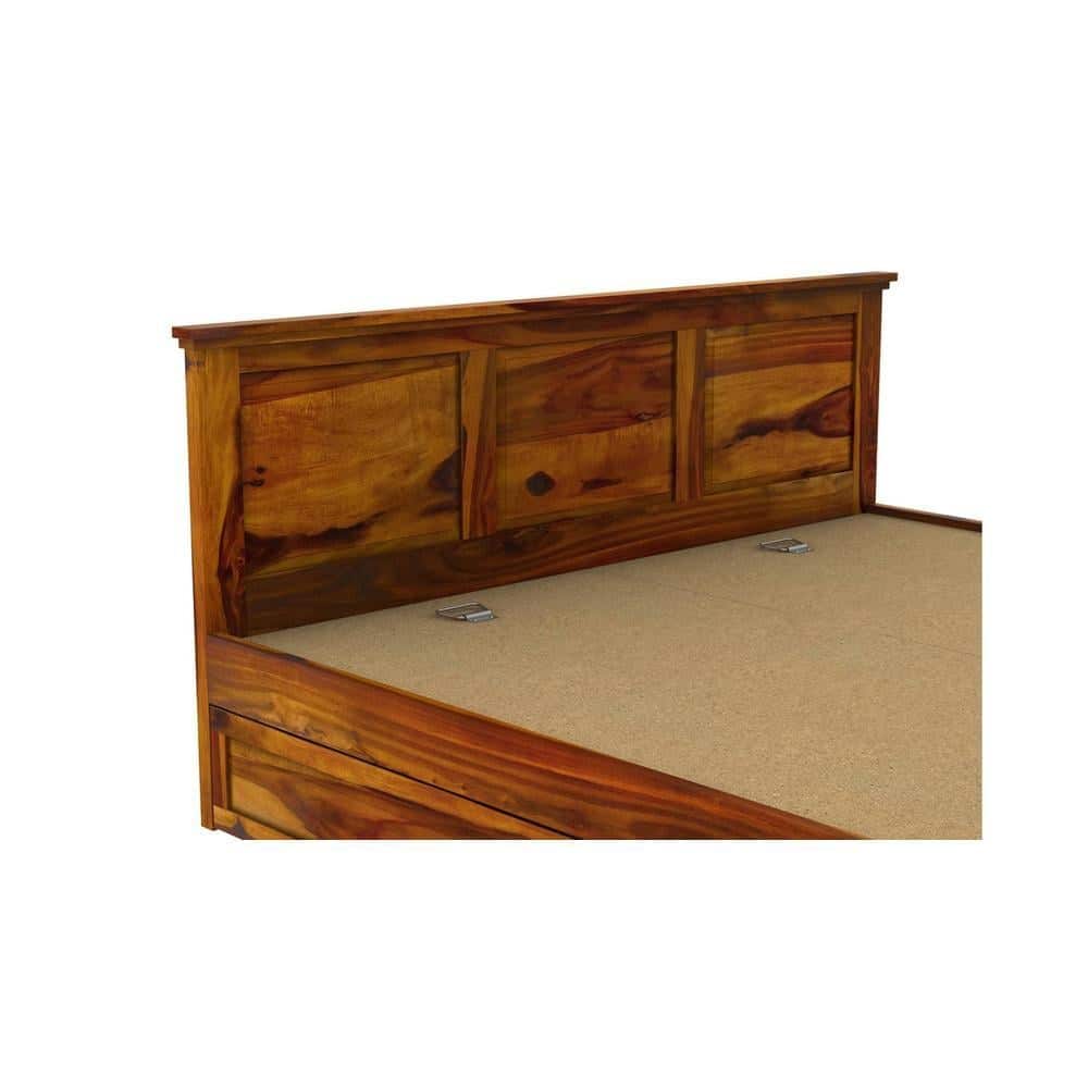 Stainfleld Sheesham Wood Queen Size Bed Drawer Storage Honey OakOak Finish (60 x 78 inches)