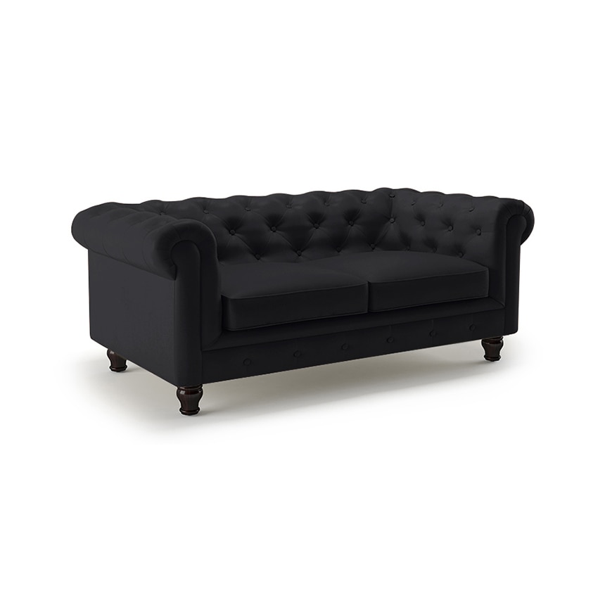 Winchester 2 Seater Leather Sofa in Licorice Colour