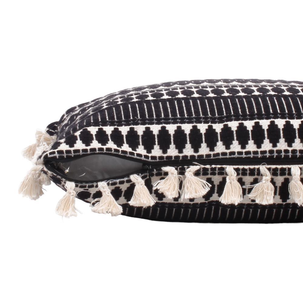 Acrylic Striped Cushion Cover with Lace Set of 2 (24 X 24 Inches)