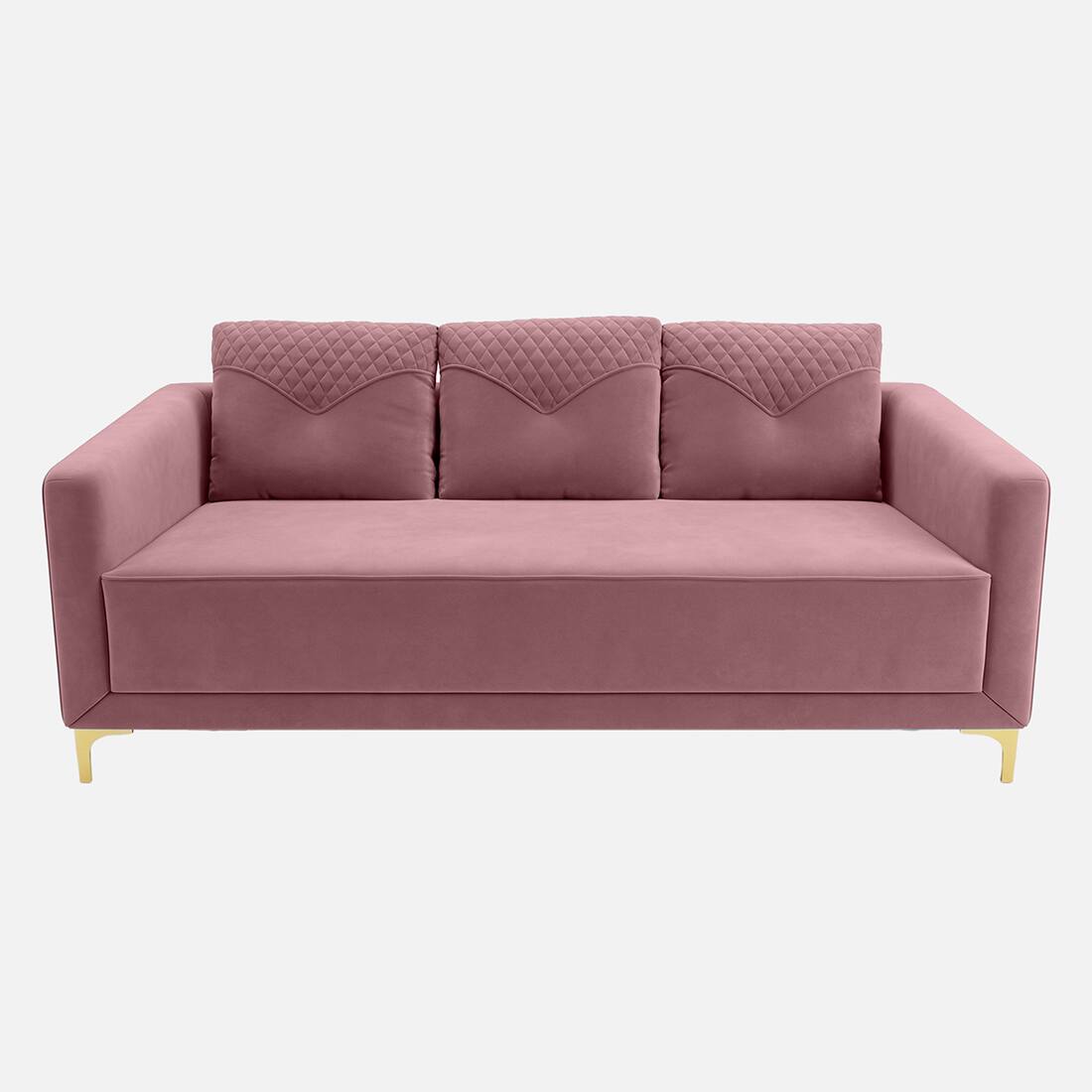 Arab Velvet 3 Seater Sofa Peach Color - Home Lifestylez