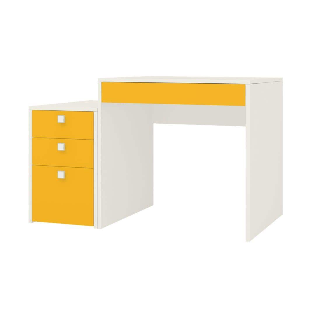 Eskada Kids Study Desk cum Printer Table with 4 Drawers in Mango Yellow Colour