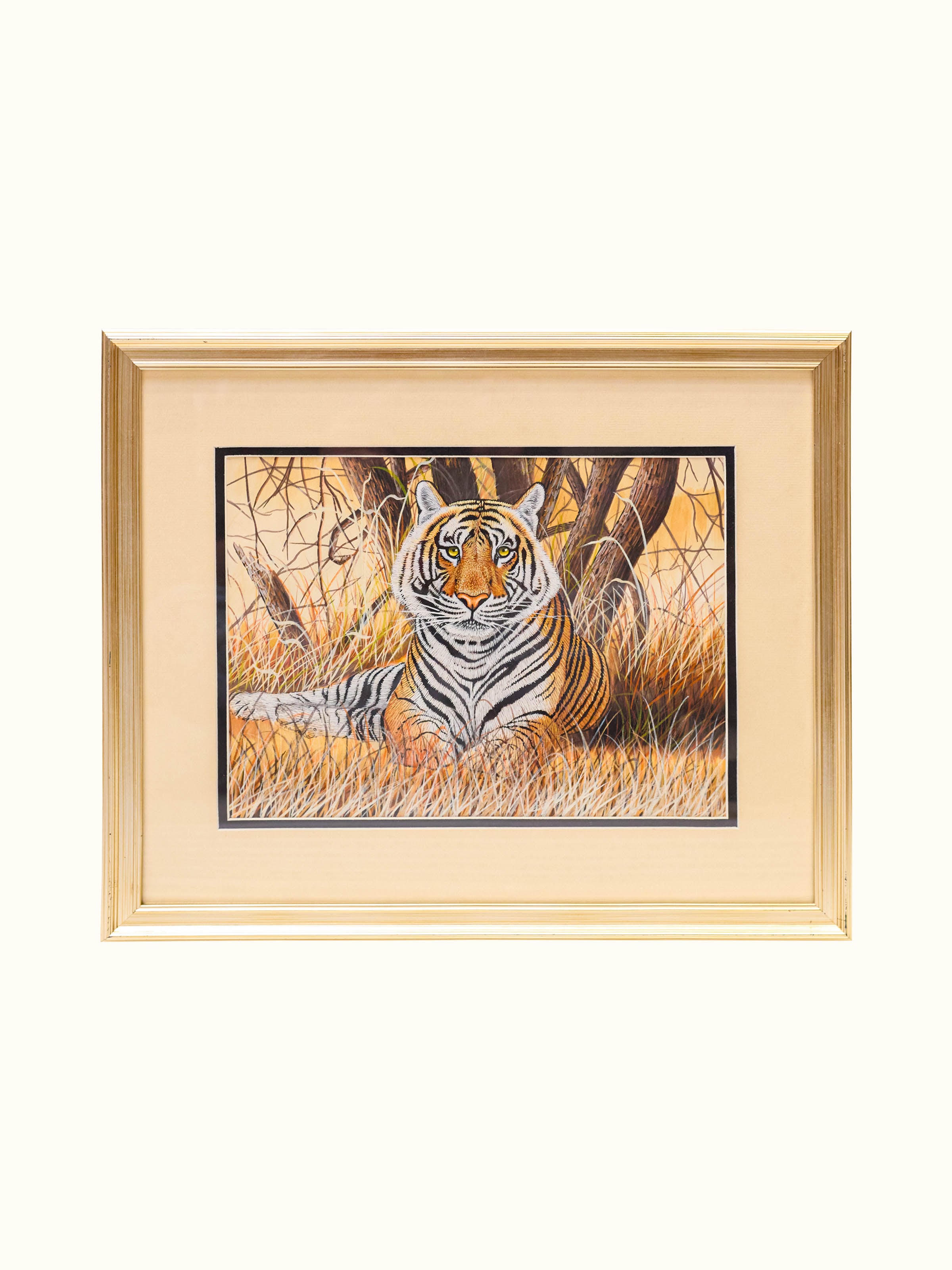 Tiger in Bush Miniature Painting