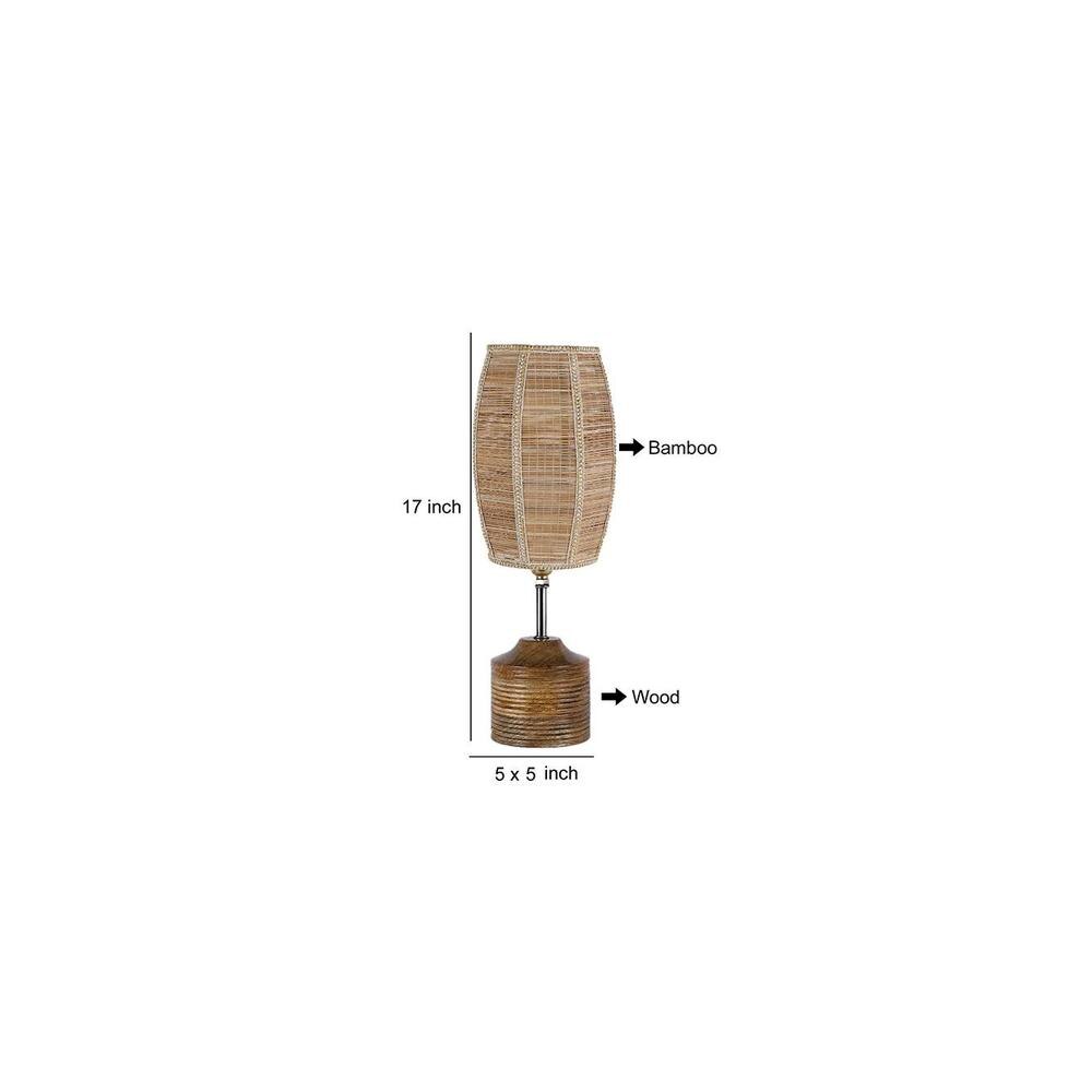 Ximena Wood Table lamp with Bamboo Shade