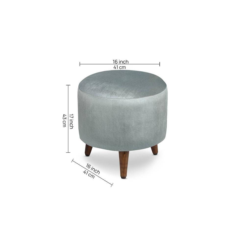 Ethan Solid Wood  Ottomon in  Grey Colour