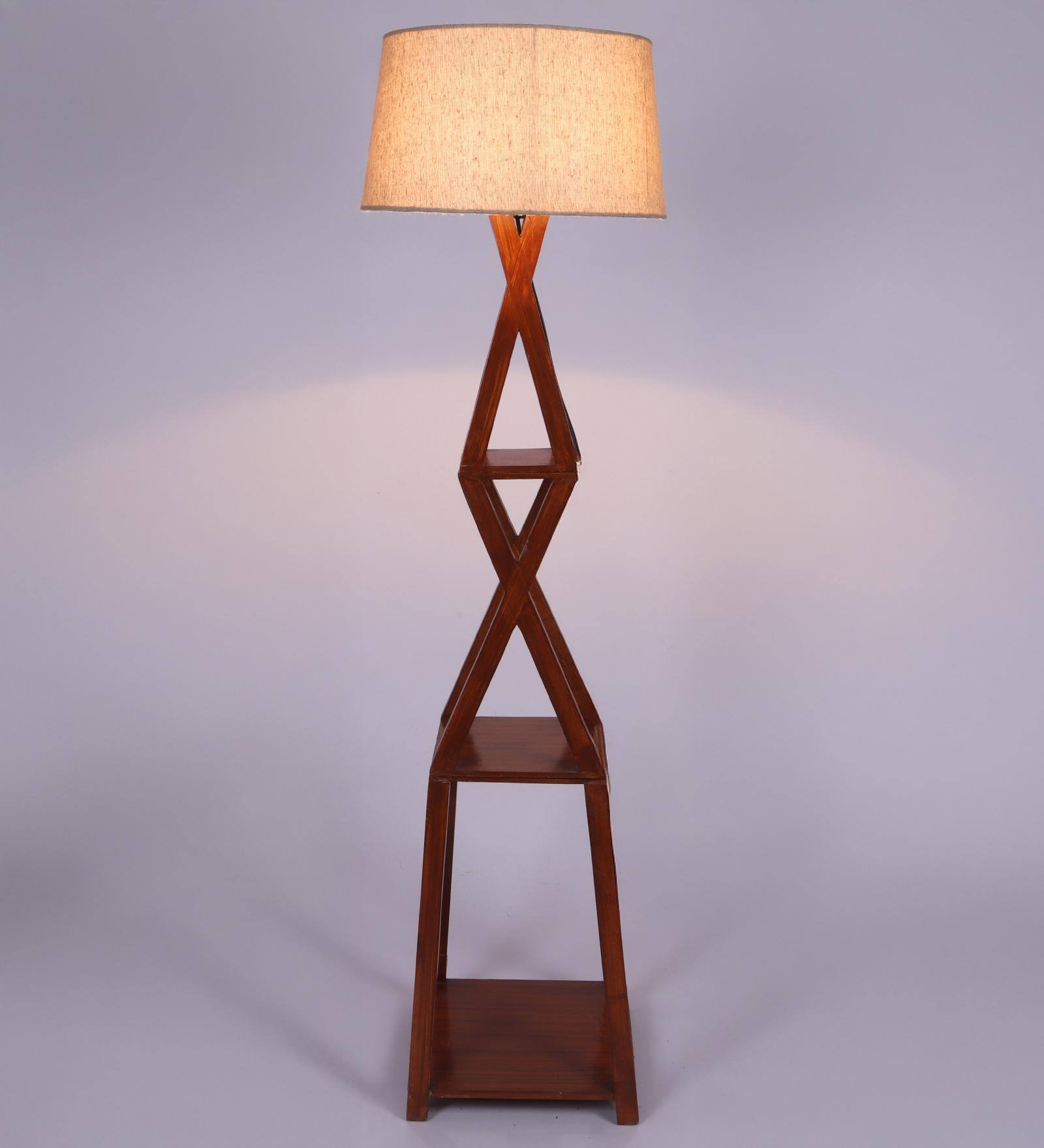 XX Shefl Floor Lamp in Beige Shade