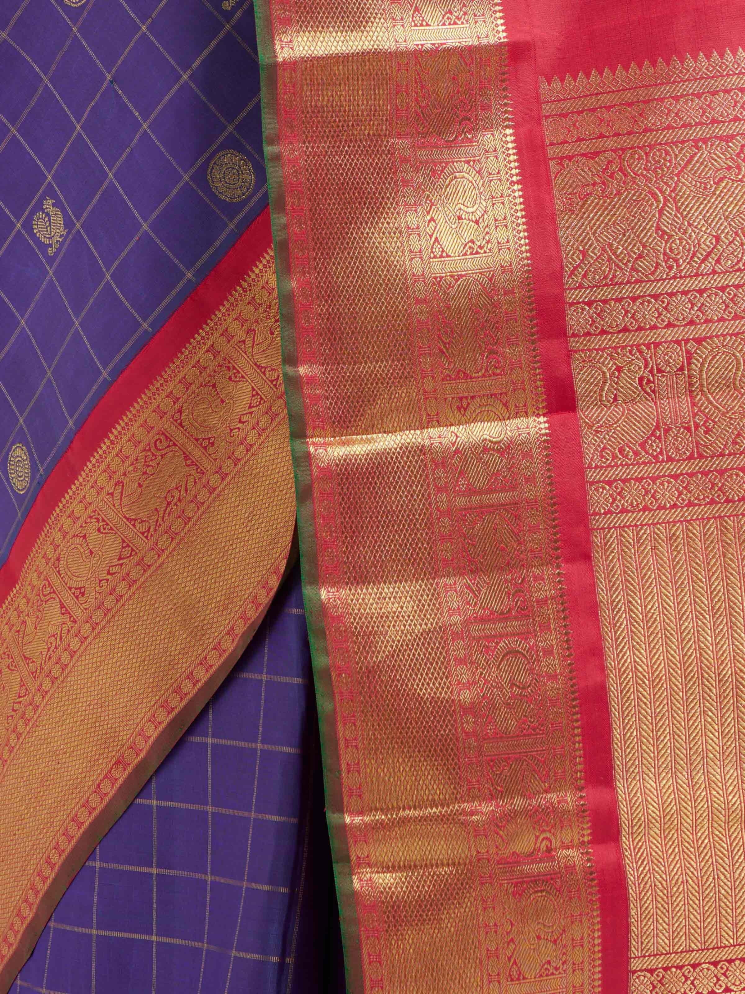 Blue Silk Kancheepuram Handloom Real Zari Saree