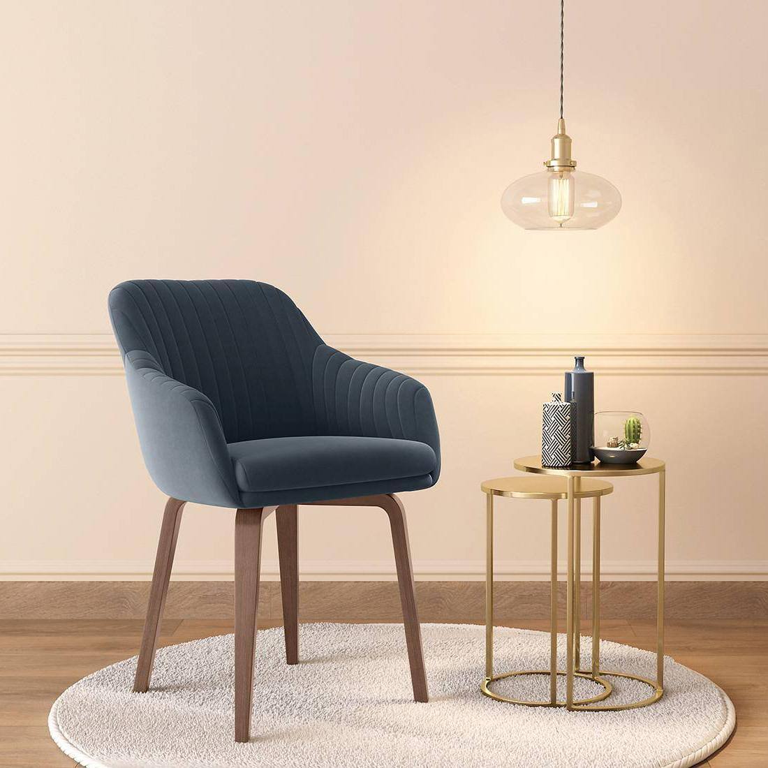 Atlas Crest Solid Wood 4 Seater Dining Table With Rochelle Lounge Chairs