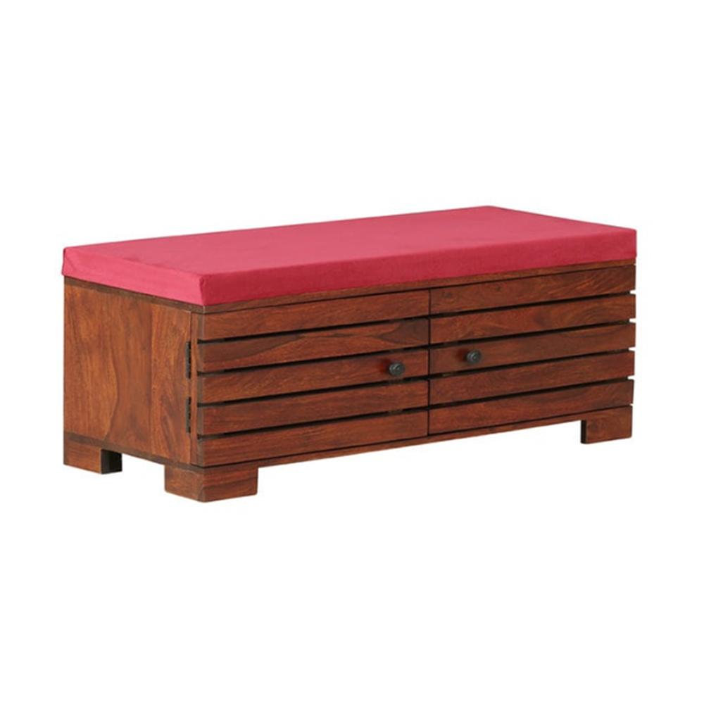 Liliana Shoe Rack With Seating In Honey Oak Finish