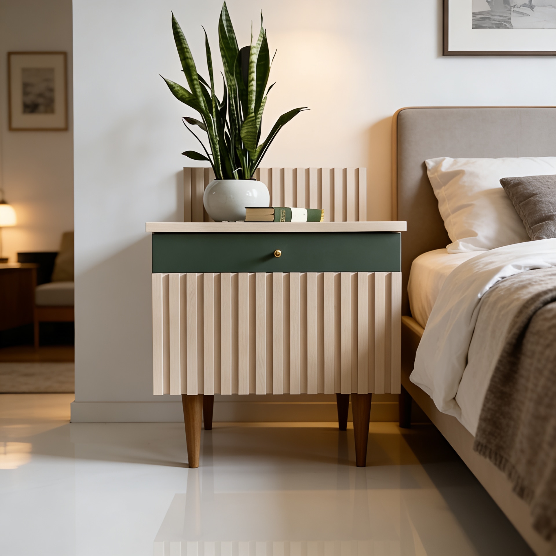 Linenbark Bedside Table - Handicrafts Town