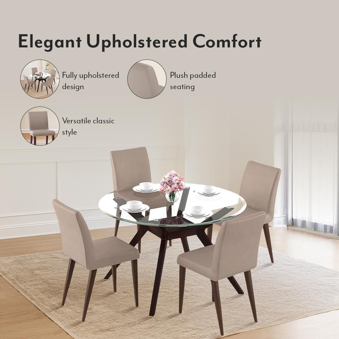 Persica Solid Wood Dining Chair Set Of 2 In Dark Walnut Finish