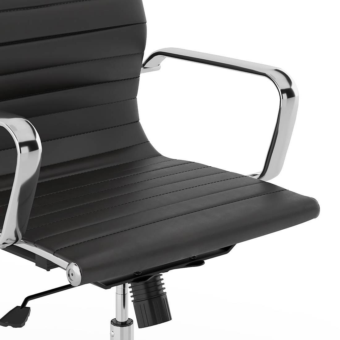 Charles Leatherette Study Chair in Black Colour