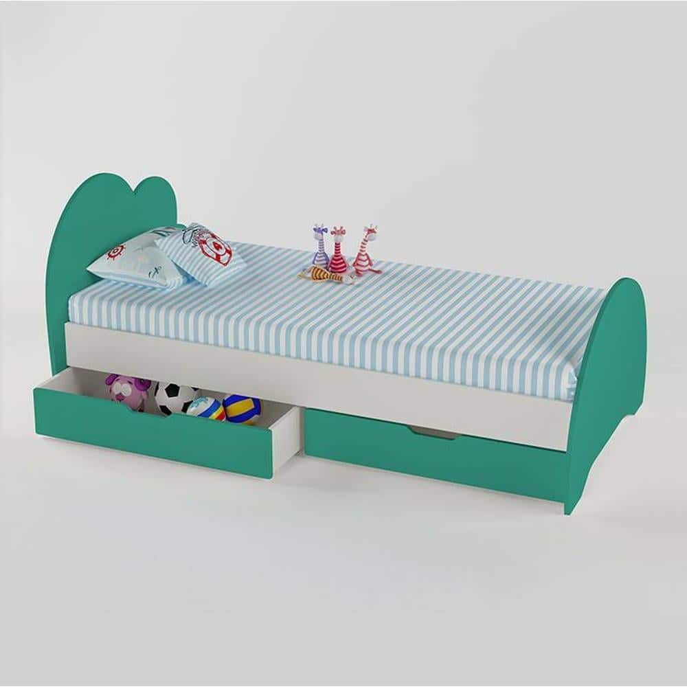 Cloud Tails Engineered Wood Drawer Storage Bed in Caribe Colour