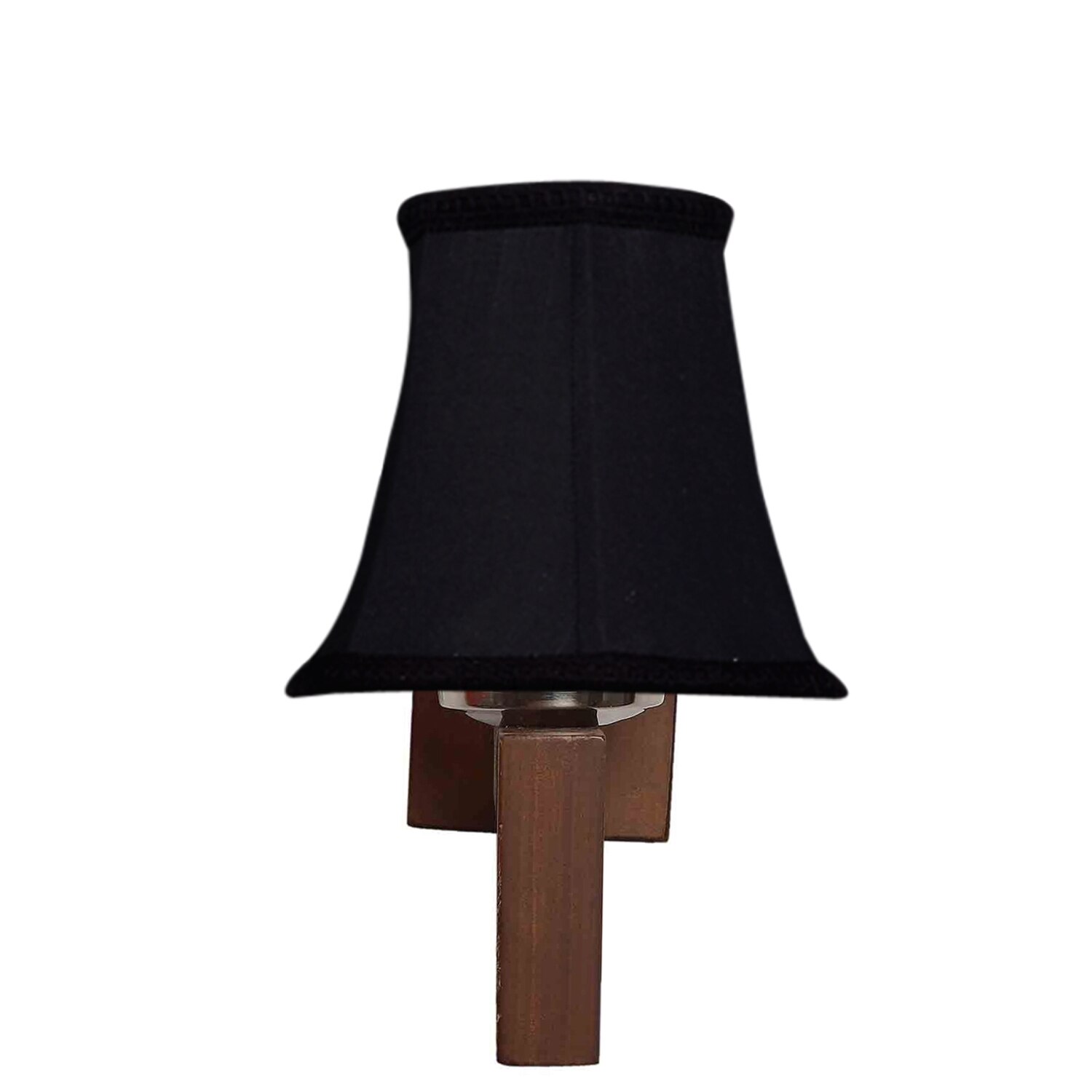 Devansh Wood Wall Mounted Lamp With Black Cotton Shade