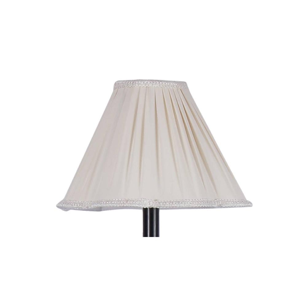 Marlin Off White Fabric Floor Lamp with Black Iron Base