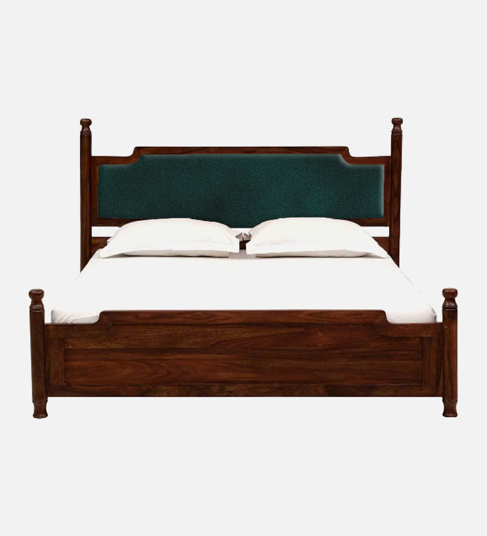 Domino Solid Wood King Size Non Storage Bed In Provincial Teak Finish