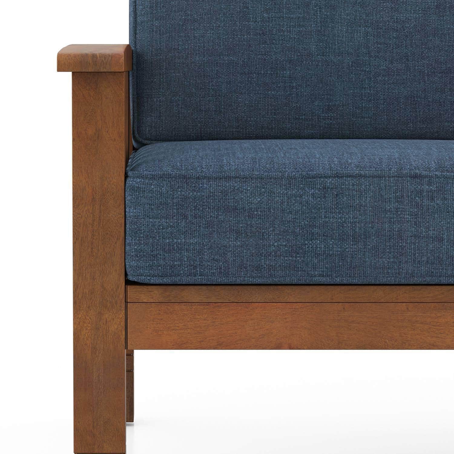 Raynor 1 Seater Wooden Sofa (Midnight Indigo Blue)