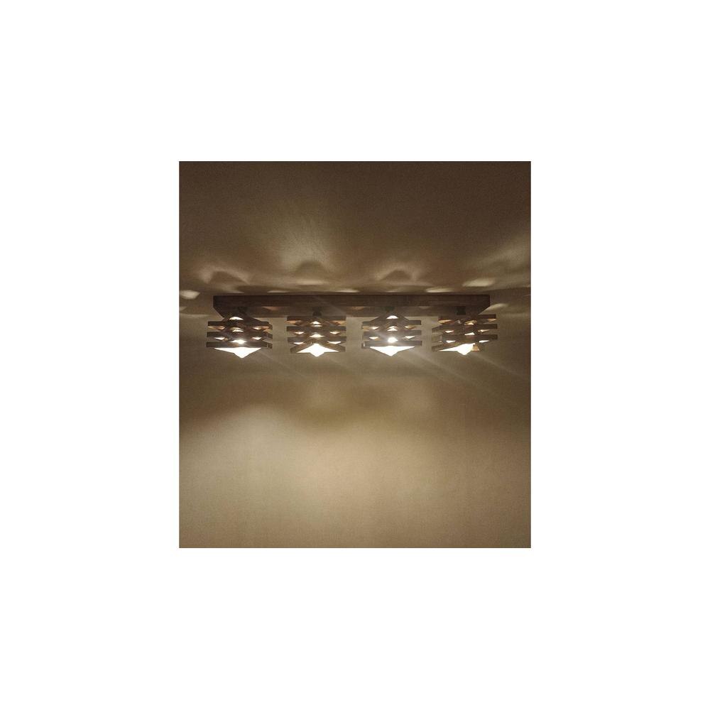 Star Brown Solid Wood Ceiling Light