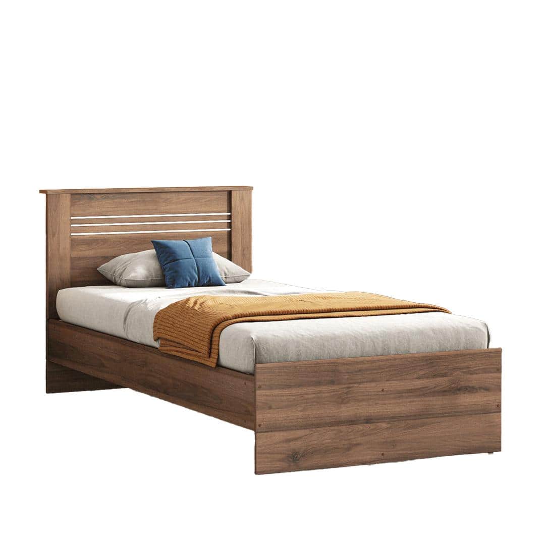 Davis Single Non Storage Bed In Classic Walnut Finish