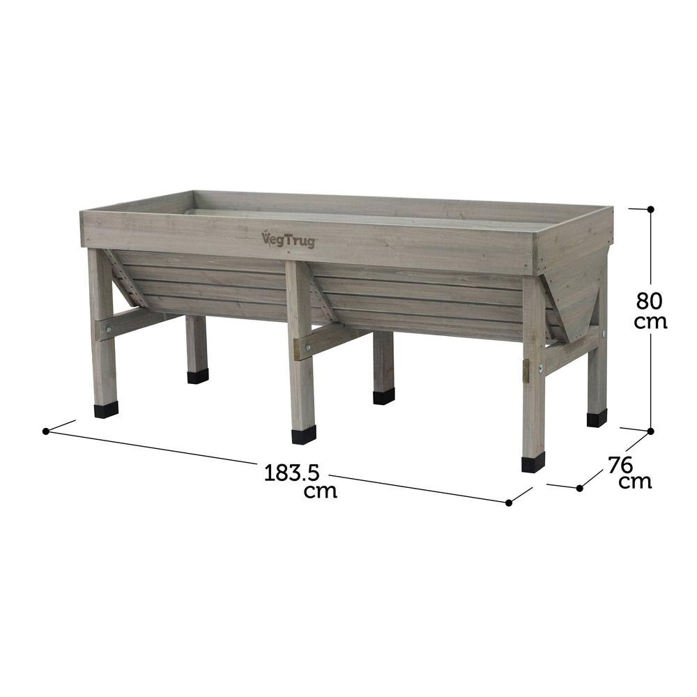 VegTrug Classic Medium 1.8m Grey Wash