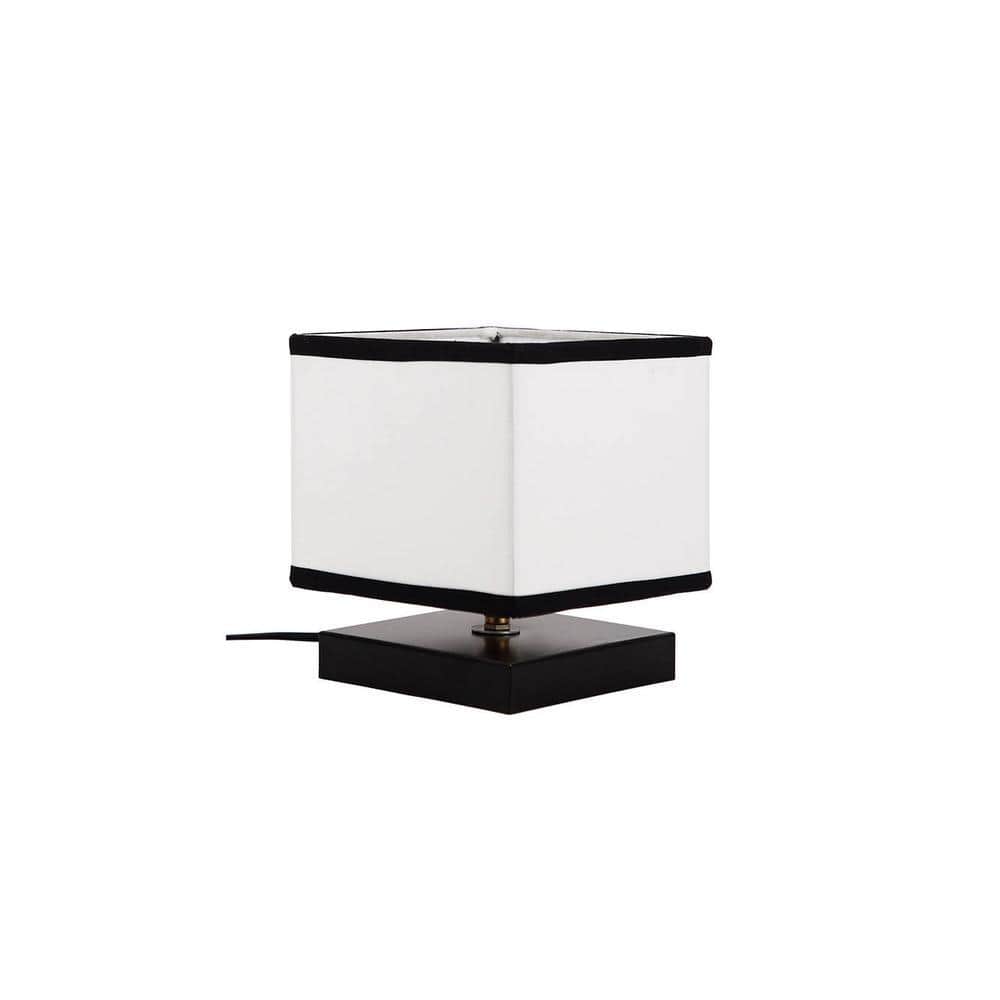 Anders Multicolour Fabric Shade Table Lamp with Black Iron Base