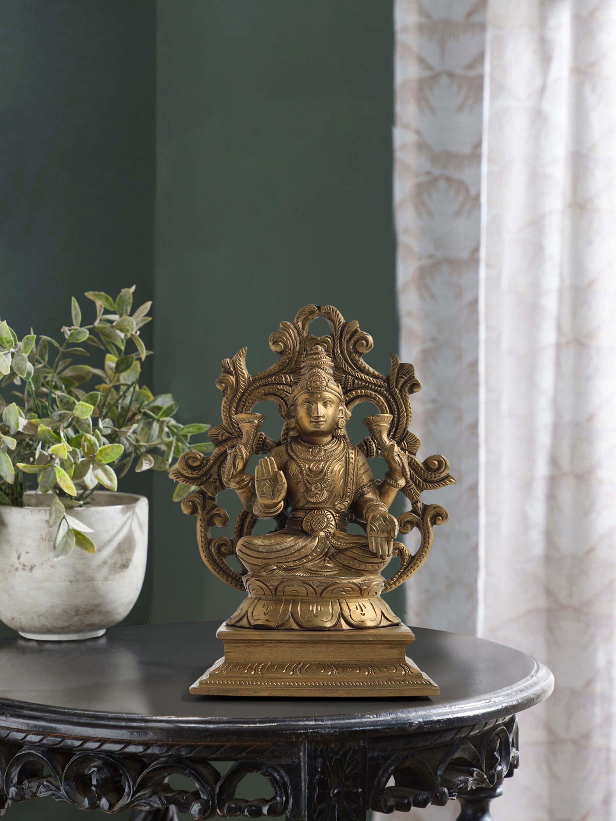 Bronze Lakshmi Filigree Idol