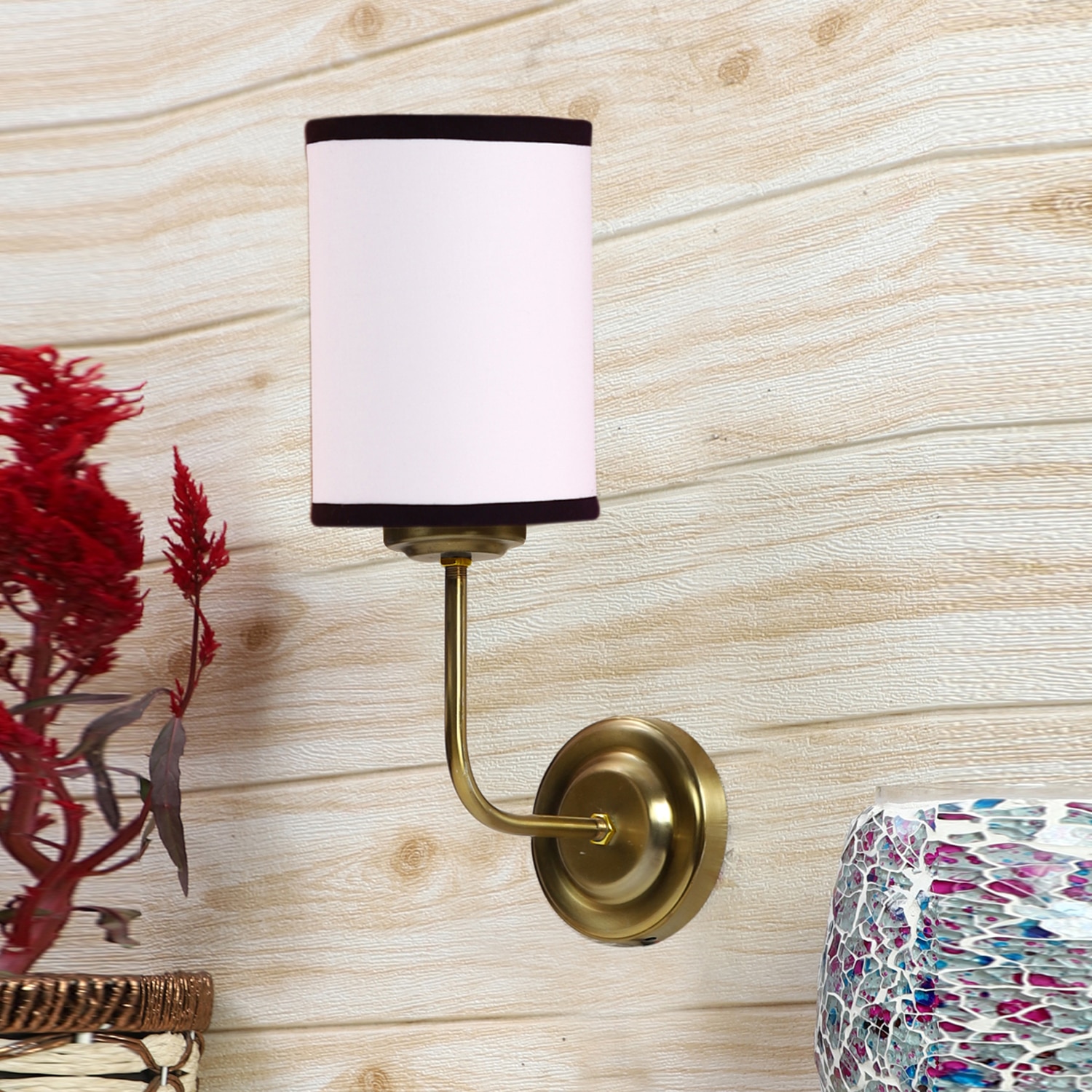 Devansh Metal Electric Wall Light in Gold Colour with Multi Shade Count of 1 Light - Devansh