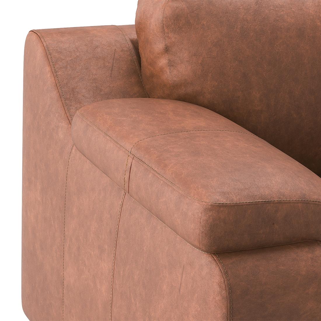 Trissino 1 Seater Luxury Italian Leather Sofa In Cognac