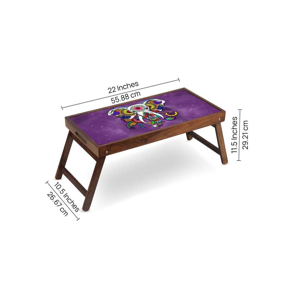 Breakfast Bonanza Solid Wood Bookshelf and Serving Tray In Multicolour