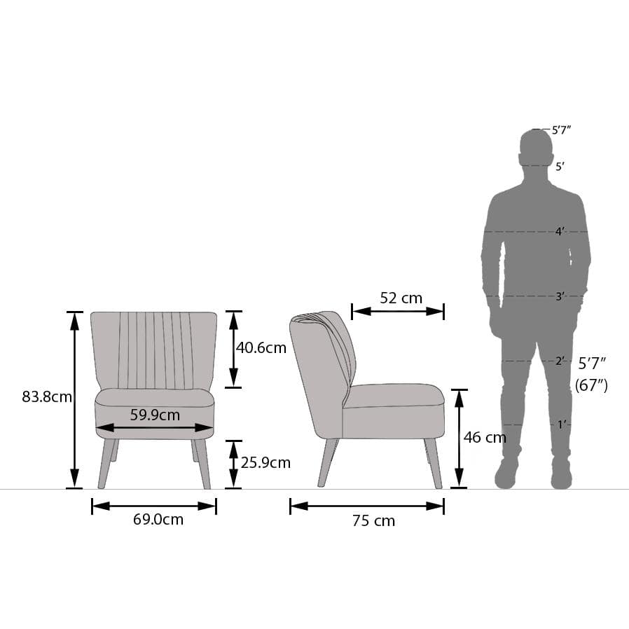 Grace Lounge Chair in Lava Colour