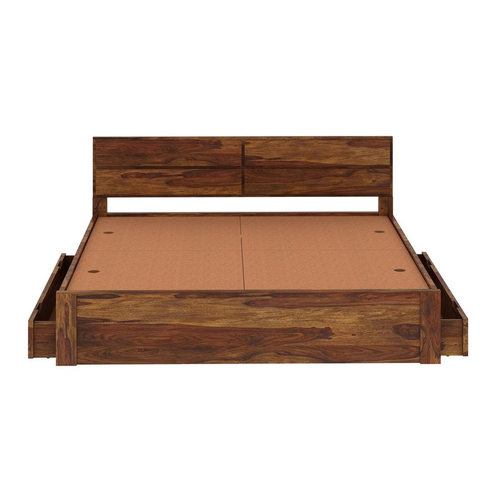 Simplicity Solid Wood King Size Drawer Storage Bed