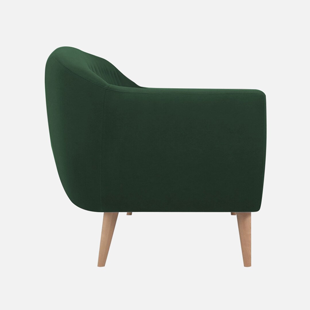 Colam Velvet 1 Seater Sofa in Green Colour