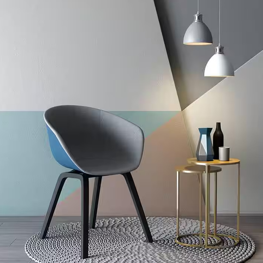 Poulain Fabric Accent Chair in Two Tone Colour