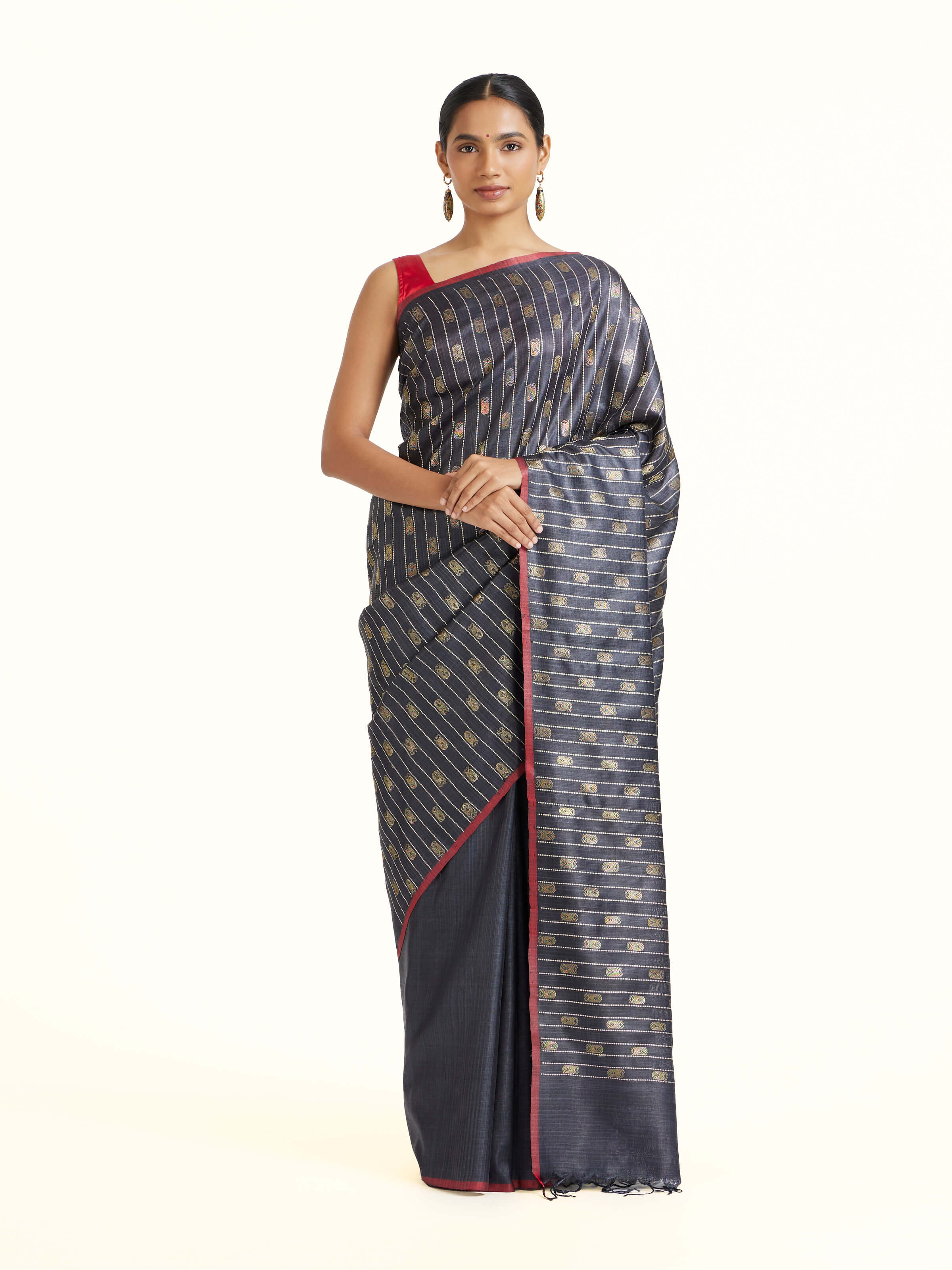 Blue Tussar Silk Odisha Ikat Saree