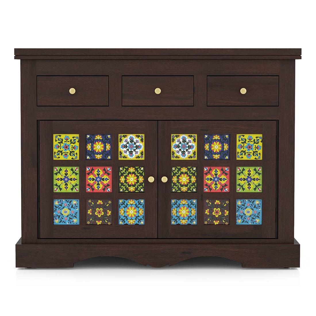 Azul Solid Wood Sideboard in Brushed Walnut Finish
