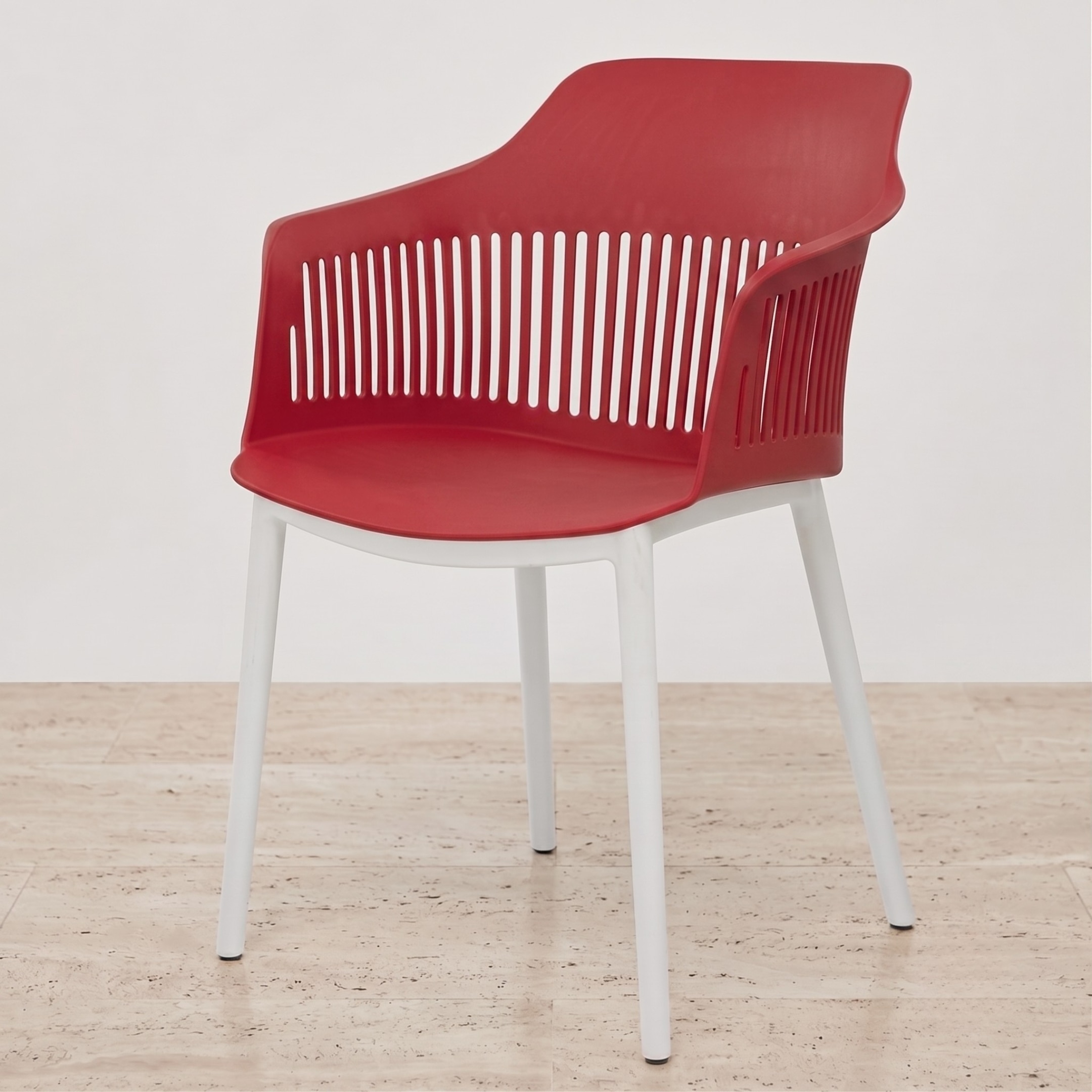 Kepler Brooks Senora Cafeteria Dining Chair in Red Colour - Kepler Brooks