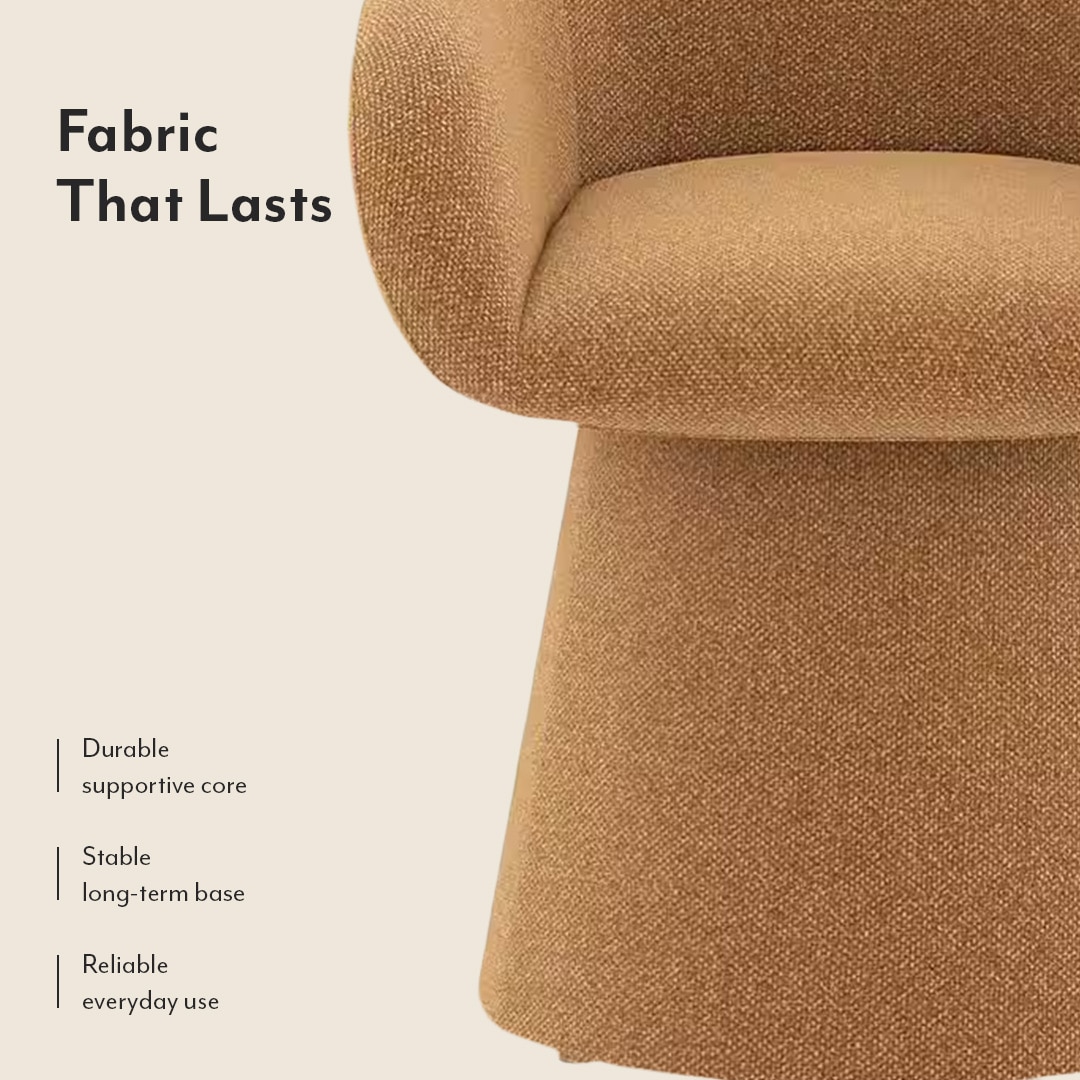 Selene Upholstered Accent Chair In Light Mustard Fabric
