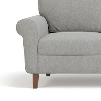 Oxford 3 Seater Fabric Sofa in Vapour Grey Colour