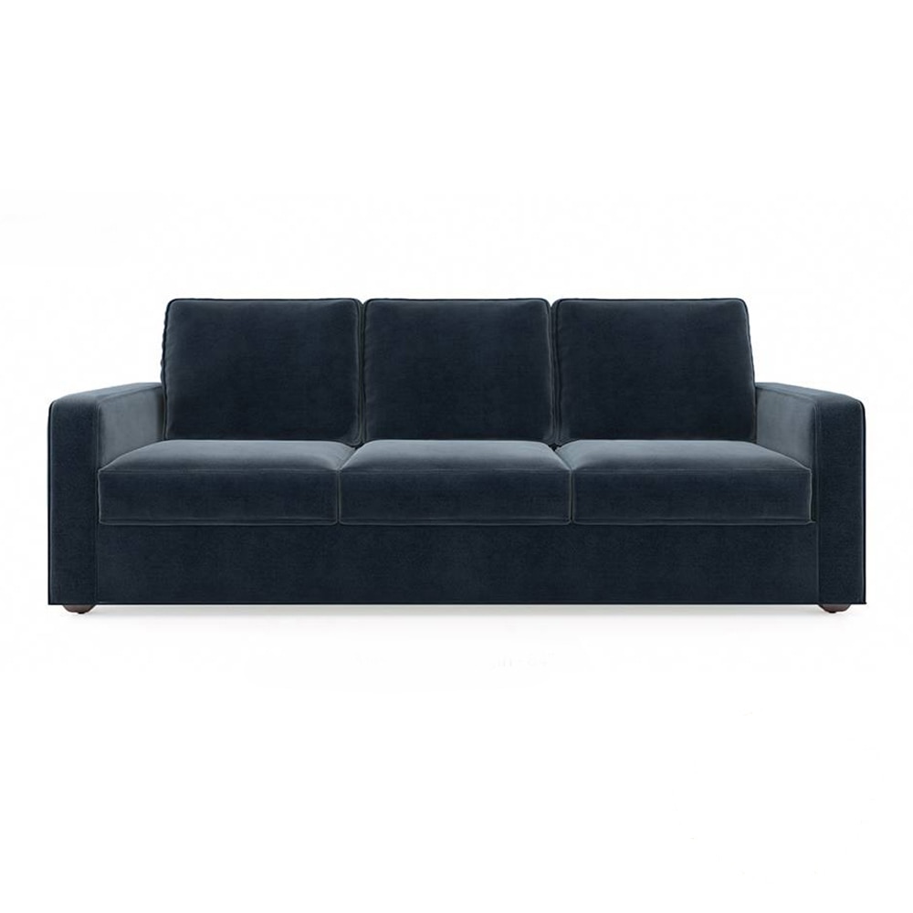 Apollo 3 Seater Fabric Sofa in Sea Port Blue Velvet Colour