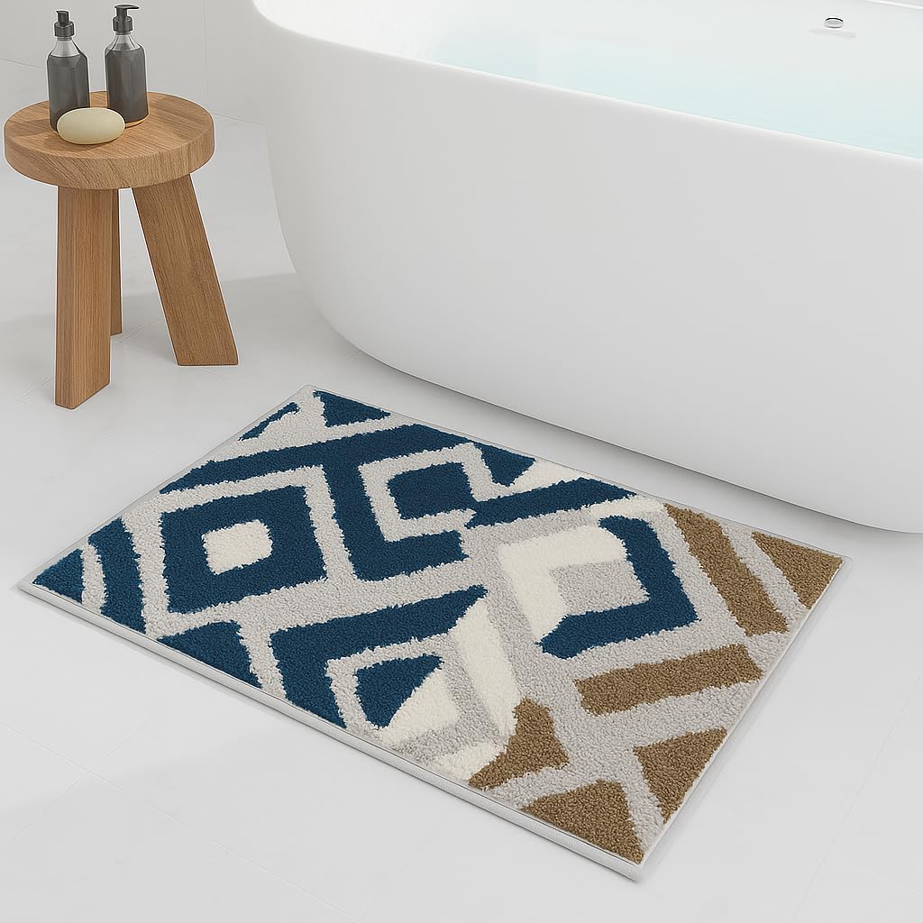 Luxe Home Macau Diamond Bath Mat (40x60 cm)- Teal