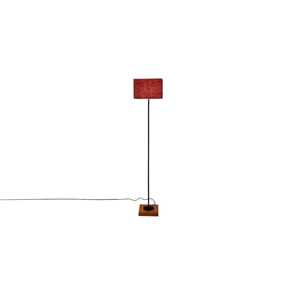 Earvin Maroon Cotton Shade Floor Lamp