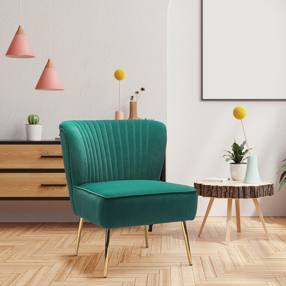 Beato Fabric Accent Chair in Green Colour
