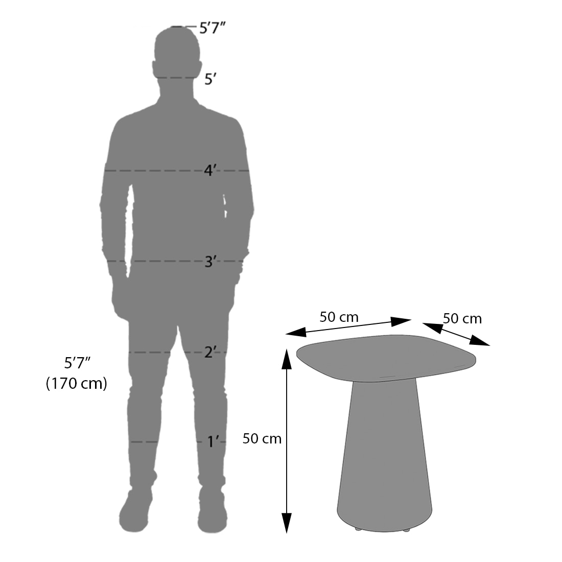 Aeris Metal Side Table in Saturn Spanish Ceramic Finish