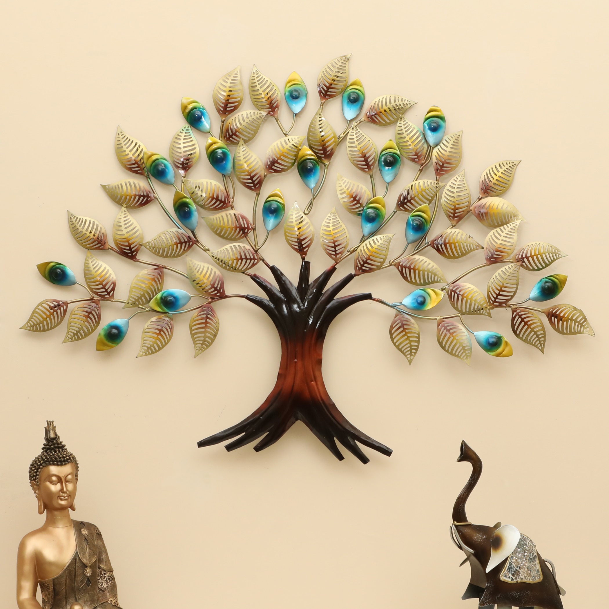 Diego Abstract Metal Wall Decor in Multicolor Set of 1