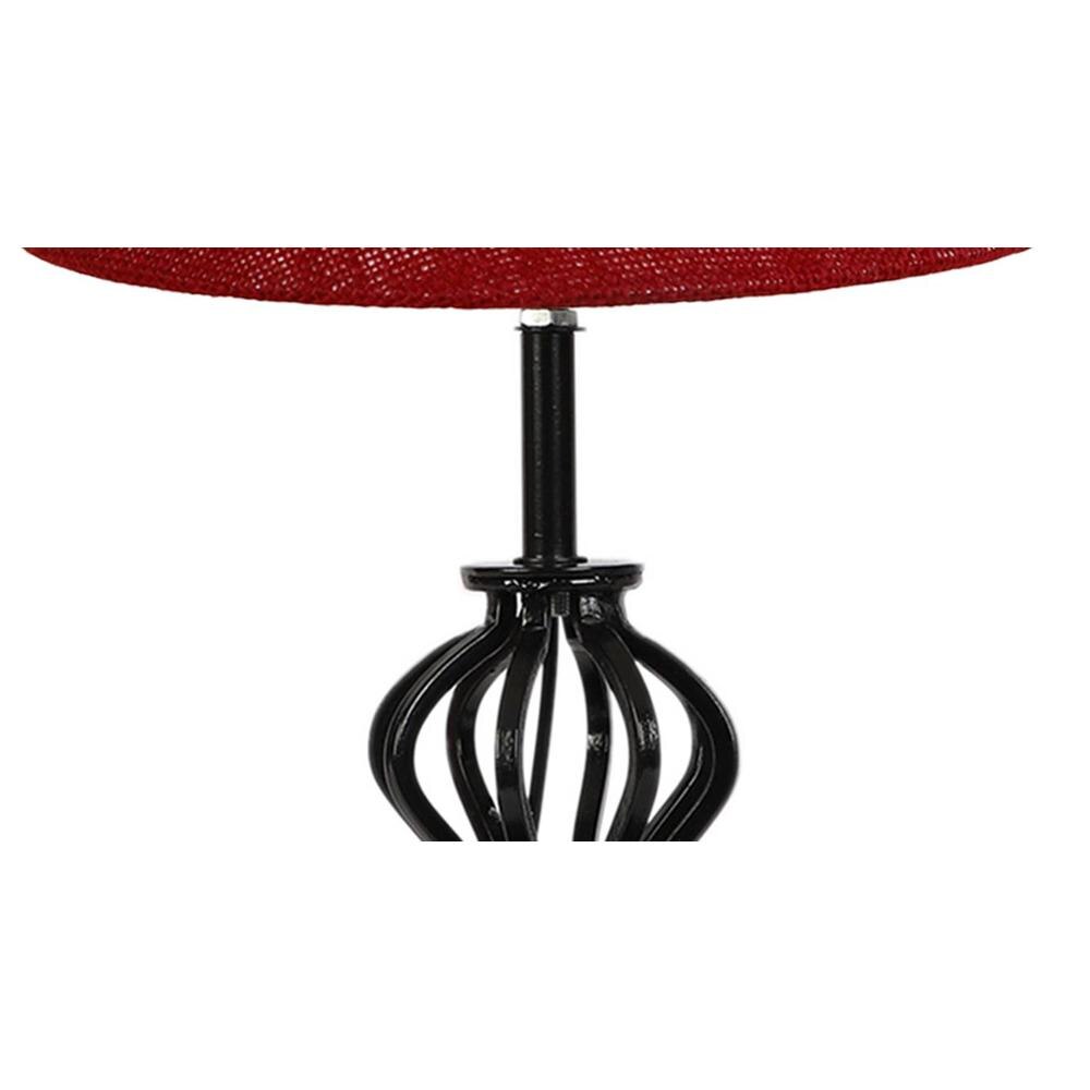 Fatima Maroon Jute Table lamp with Iron Base