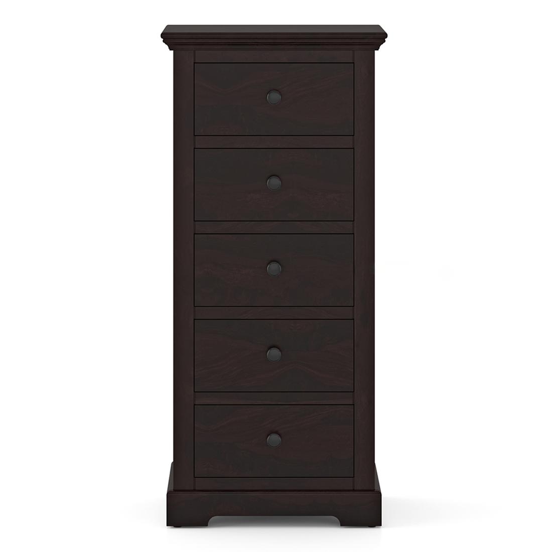 Alexandra Solid Wood Chest Of 5 Drawers In Mahogany Finish