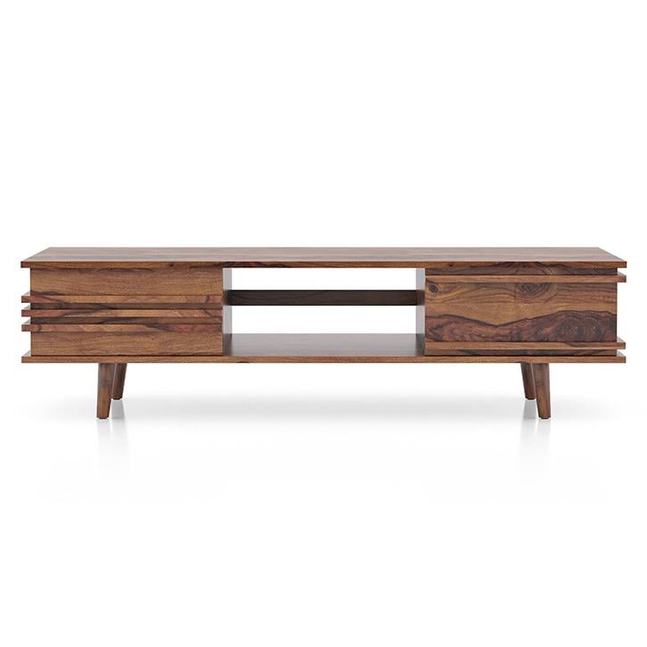 Parker Solid Wood Free Standing TV Unit in Teak Finish