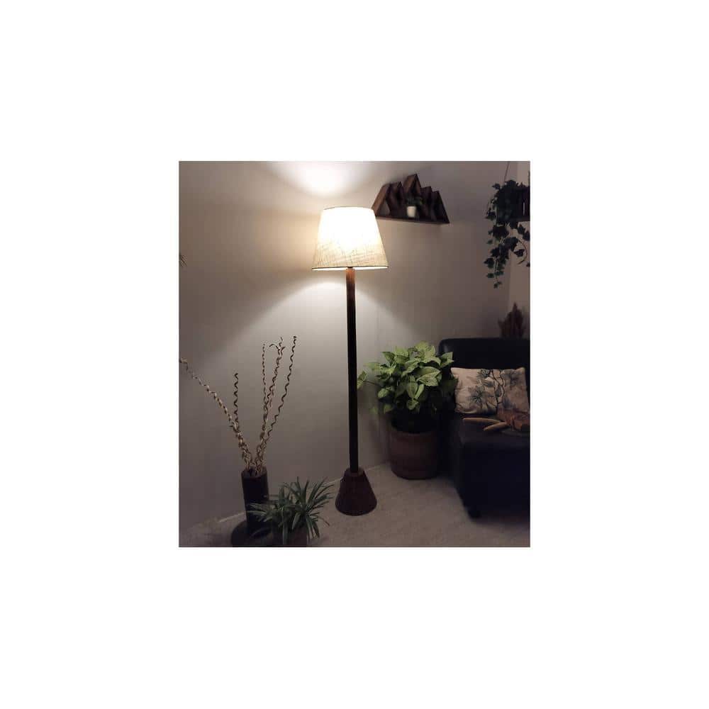 Brice Beige Jute Floor Lamp with Beige Jute Base