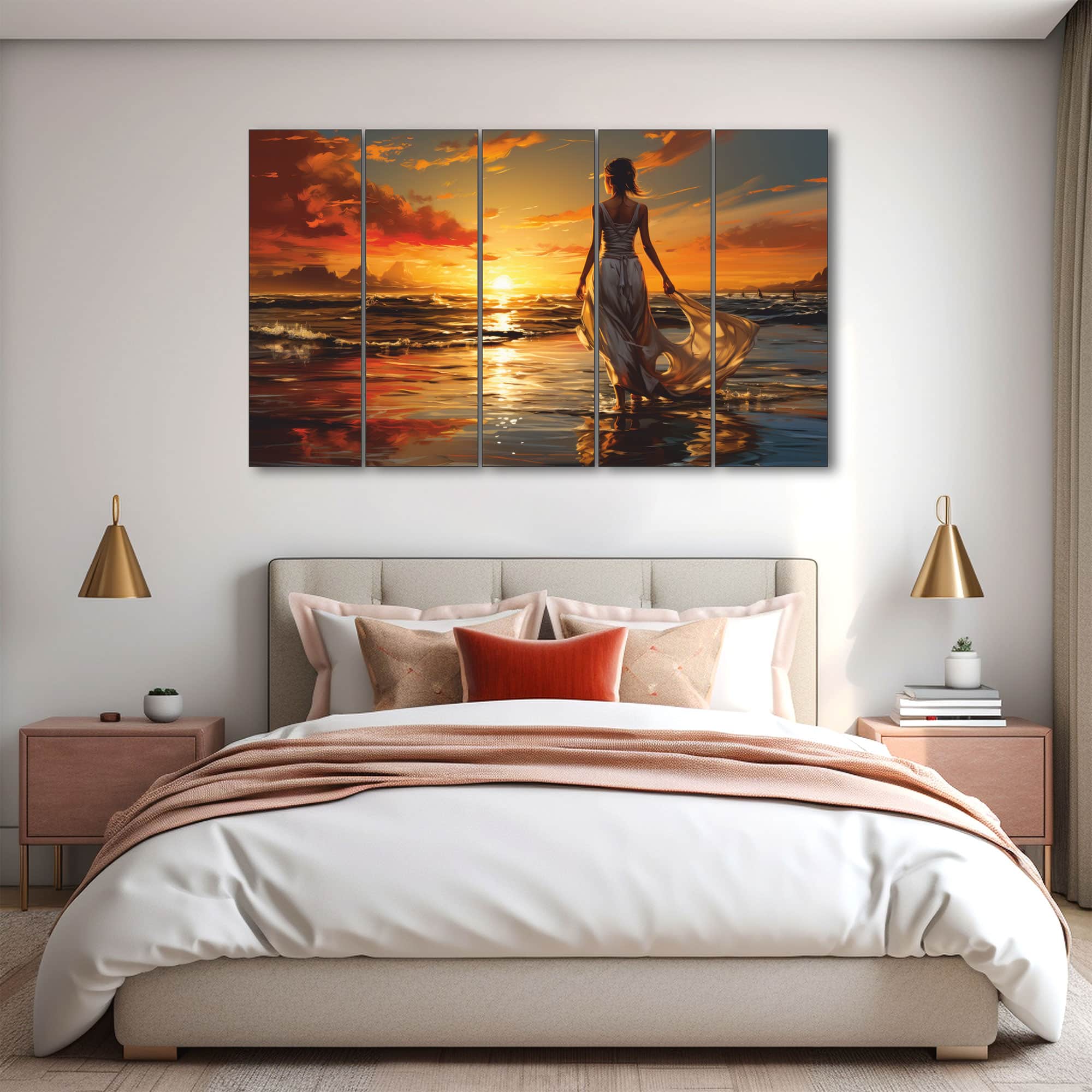 The Castle Decor Women Abstract Wall Painting Wooden Framed Digital Painting 27x48 Inch (Style 3) - The Castle Decor