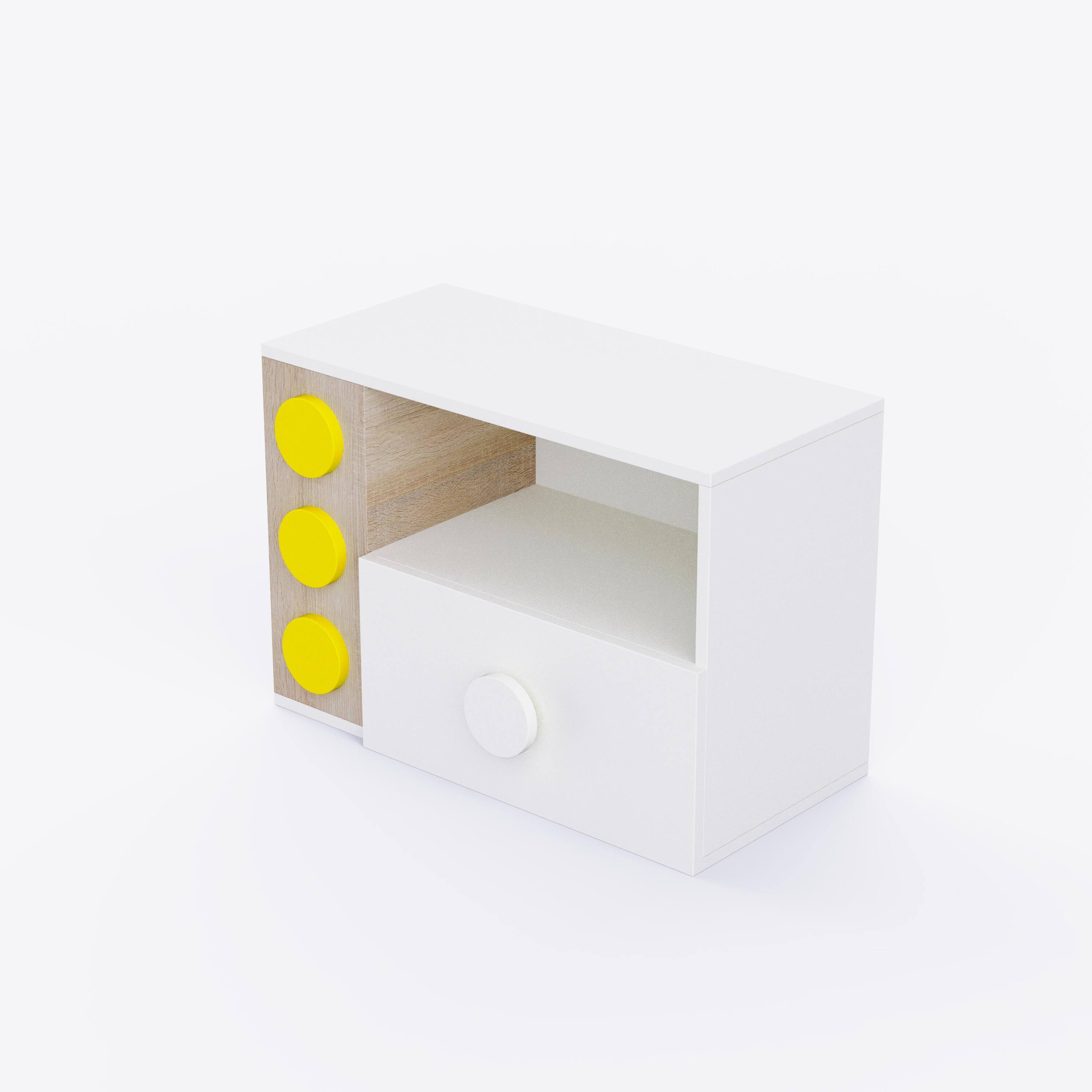 Building Blocks Storage Unit In White & Oak Colour